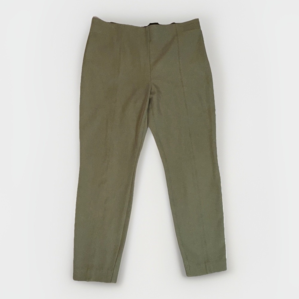 Talbots Portland Side Zip Pant Woman's Size 10P (29x24") Olive Green Mid Rise